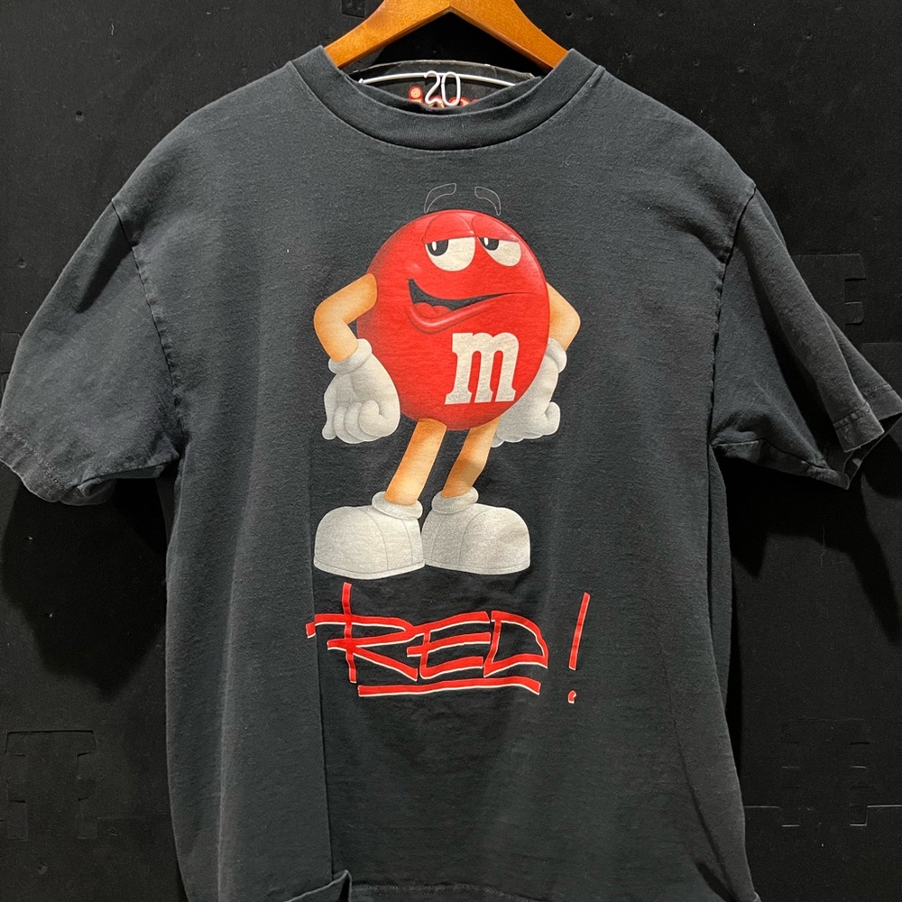 Vintage m and m shirt red large